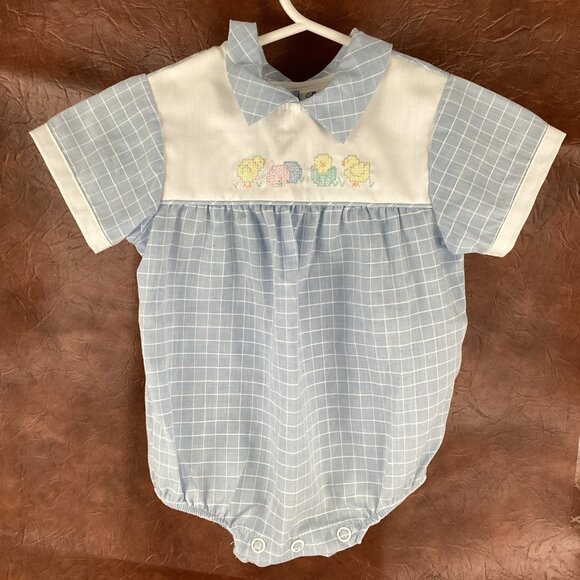 Bryan Other - Vintage Bryan Infant 0-3mo Baby Boy Romper One Piece Easter Chicks Outfit USA